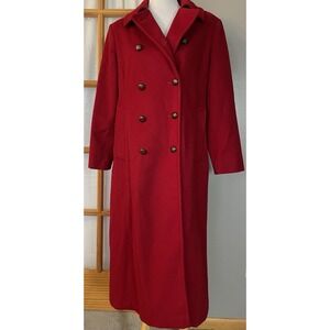 VTG Botany 500 Wool Trench Coat Mens Sz M Red USA Made Classic Old Money Career